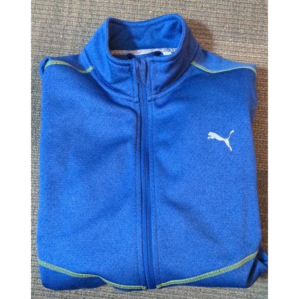 Puma Mens Blue Full Zip Athletic‎ Size XL Jacket Sport Lifestyle Pockets READ